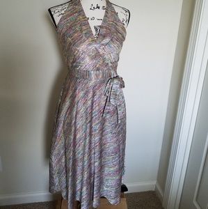 Rainbow Midi Halter Dress